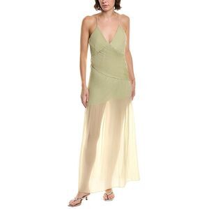 & Rouge Womens  Pleated Maxi Dress, Green